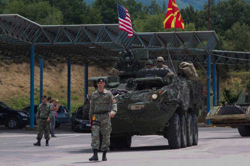Σκόπια, στρατόπεδο Κρίβολακ, Αύγουστος 2017: Κοινή στρατιωτική άσκηση ΠΓΔΜ-ΗΠΑ.